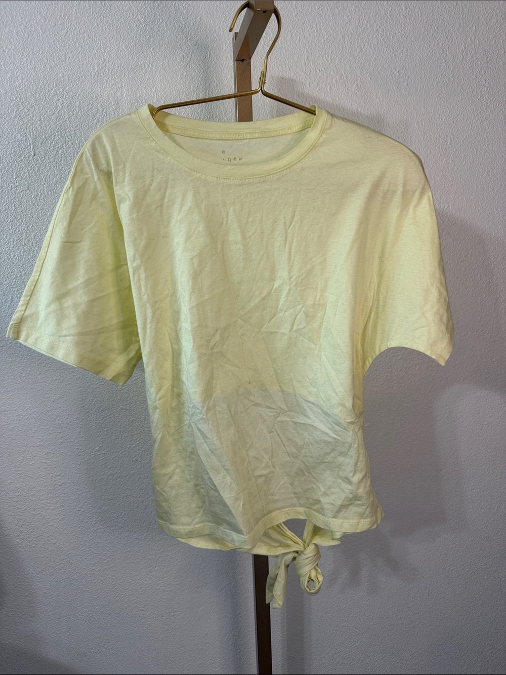 BUTTER Yellow Tie-back Women's Tee- size Small